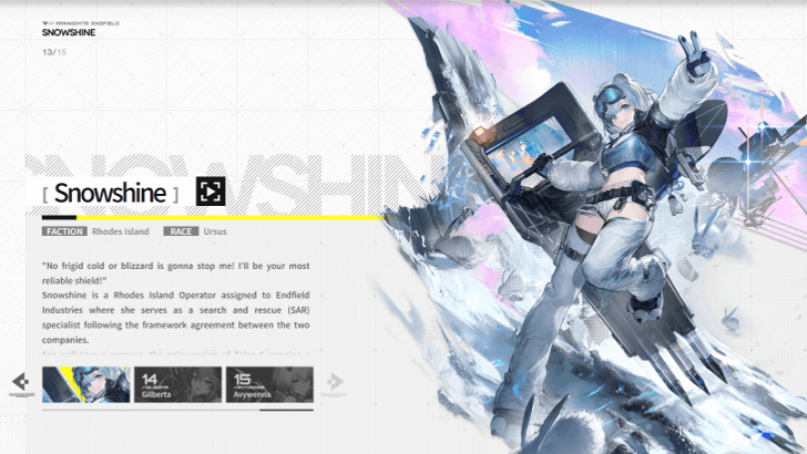Snowshine Profile in Official Site