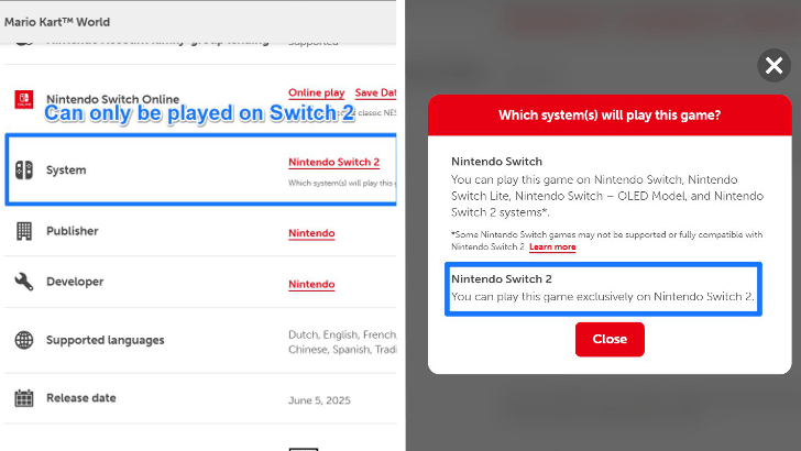 Can’t Be Played on Switch 1