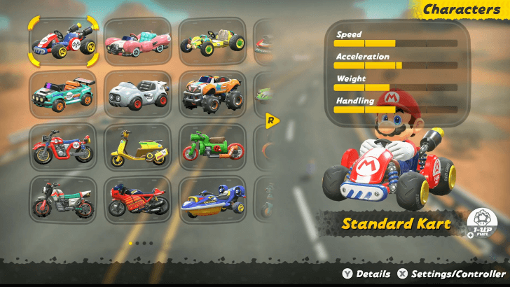 Pick a Kart with High Acceleration