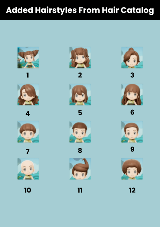 Added Hairstyles from Hair Catalog