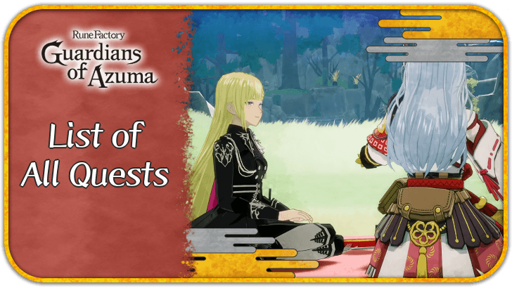 Rune Factory Guardians of Azuma (RFGoA) List of All Quests