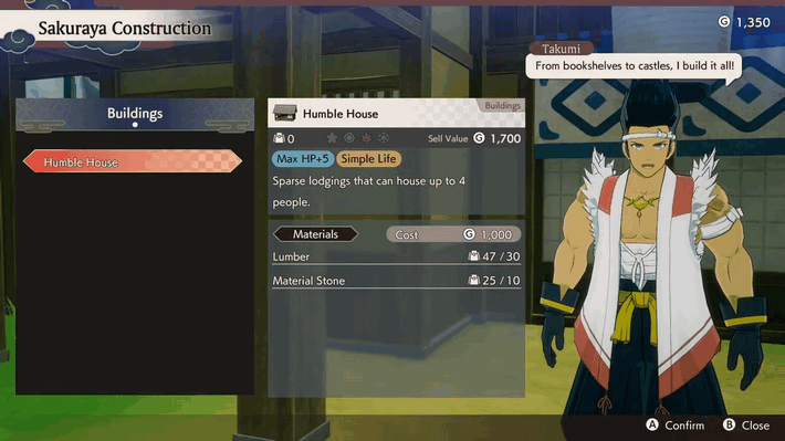 Rune Factory: Guardians of Azuma - Ask Takumi about building a house