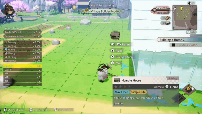 Rune Factory: Guardians of Azuma - Place the house