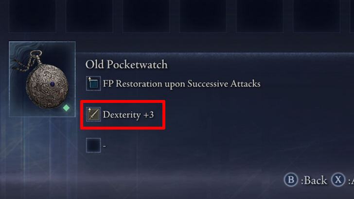 Old Pocketwatch Dexterity Effect