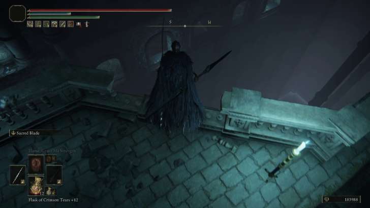 Drop down to the invisible walkway