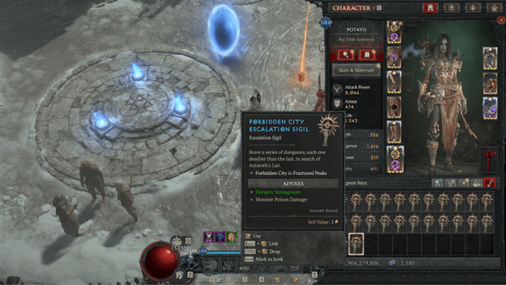 Diablo 4 Horadric Strongroom - Nightmare Sigil with Affix