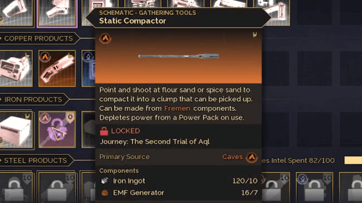 Static Compactor Crafting Tooltip