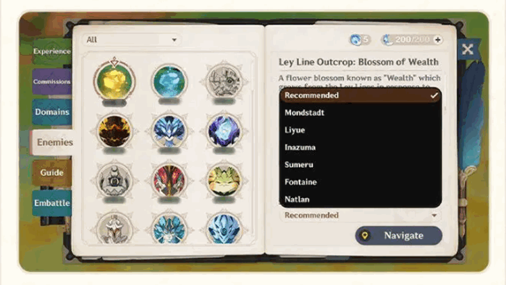 Genshin - Ley Lines Tracked from the Adventurer Handbook