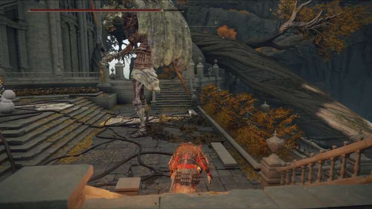 Head to the overgrown keep