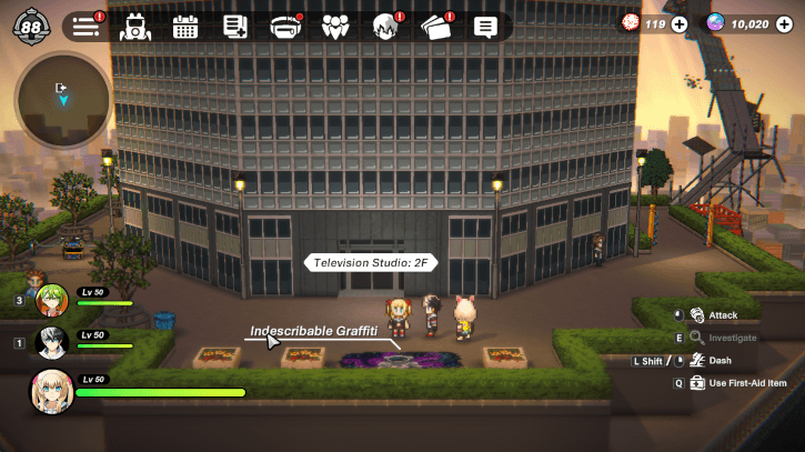 Television Studio Rooftop Graffiti Near Entrance to 2F