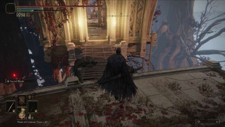 Jump on the platform and cross to the next area