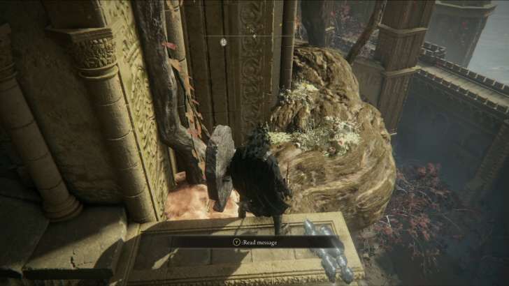 Go out the other way and walk along the branch