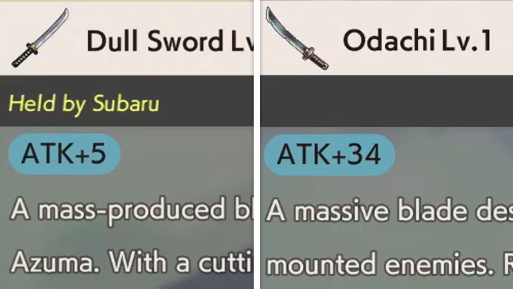 Two Swords with Different Attack Bonuses