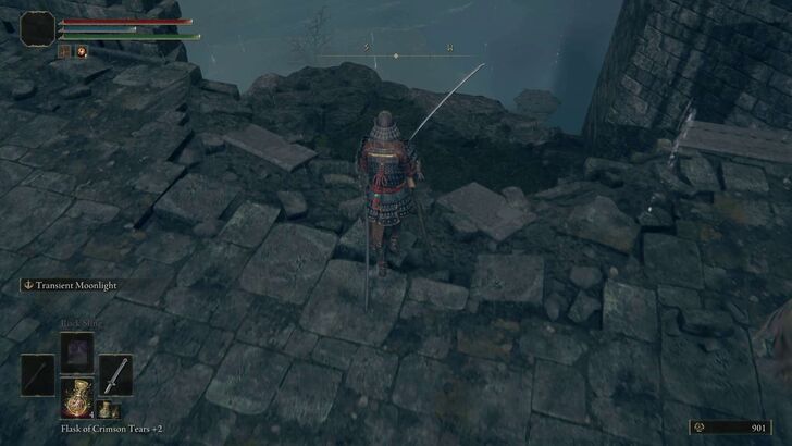 Jump off the ledge to rest at a site of grace