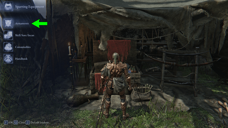 Inspect Weapons at the Sparring Ground