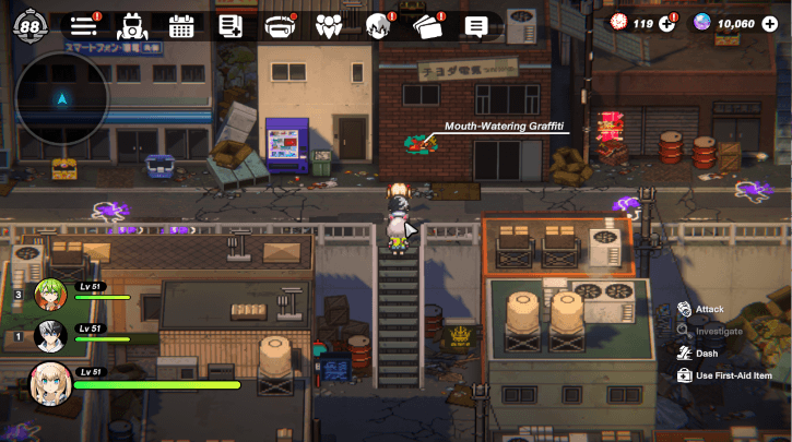 Inner Akiba Downtown District Outskirts Graffiti By Stairs