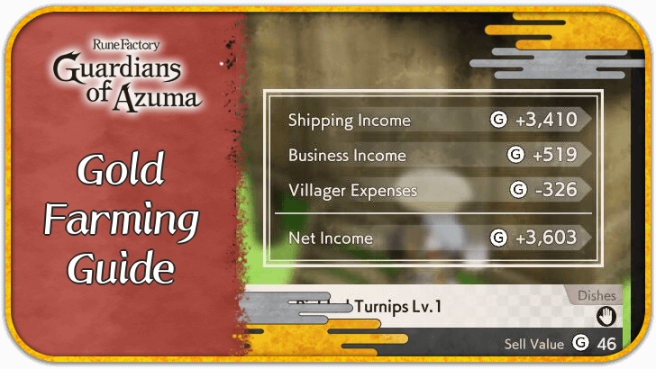 Rune Factory Guardians of Azuma - Gold Farming Guide
