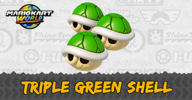 Mario Kart World Triple Green Shell Item Effect