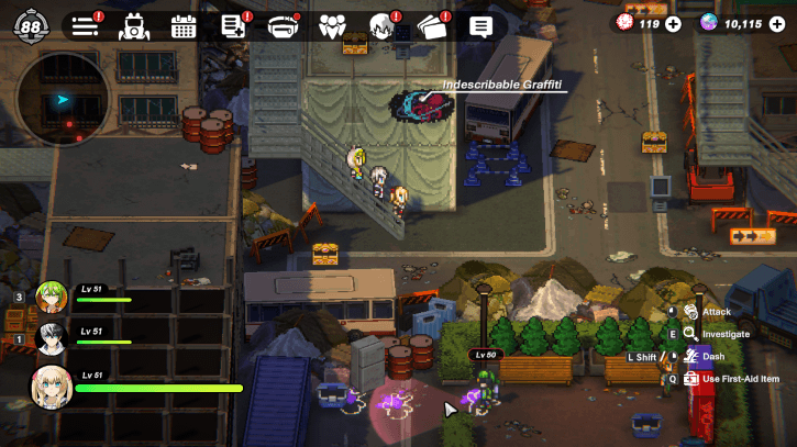 Inner Akiba Slum Area Graffiti Below Control Panel and Luxurious Chest