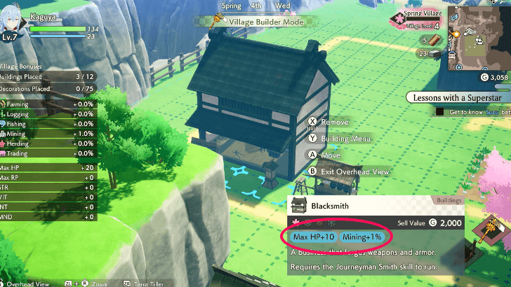 Stat Boosts from Buildings