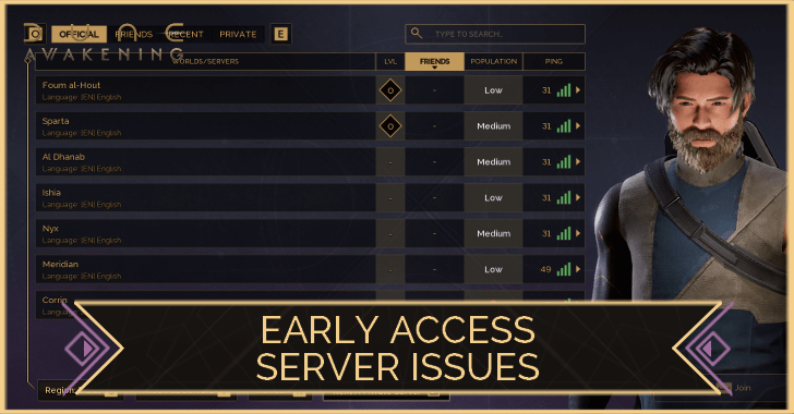 Early Access Server Issues
