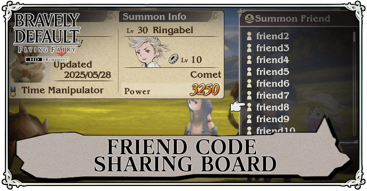 Friend Code Sharing Board