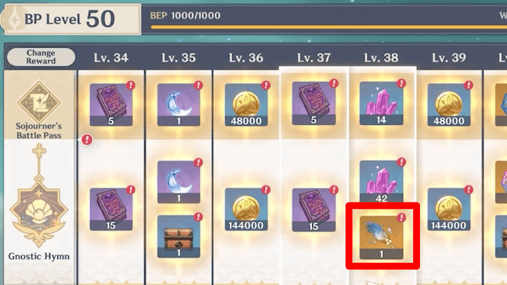 Genshin - Dust of Enlightenment Reward in Battle Pass