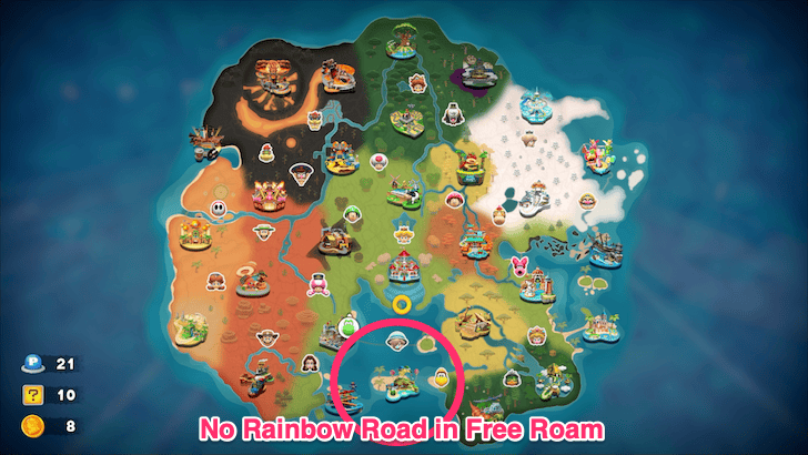 Mario Kart World Rainbow Road Not In Free Roam