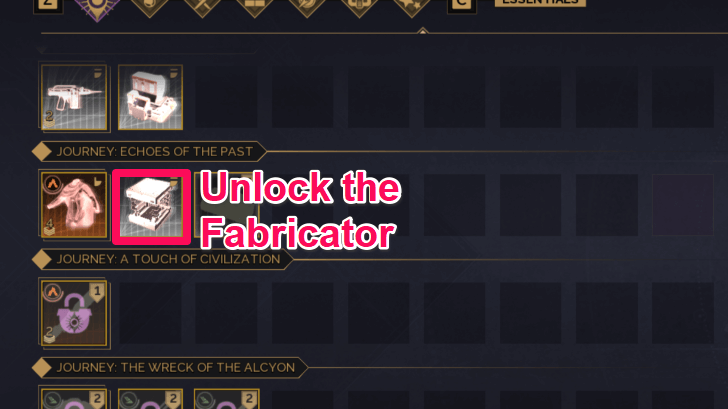 Fabricator in the Research Tab