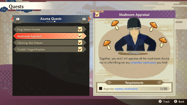 Mushroom Appraisal Azuma Quest