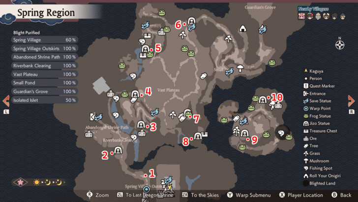 Spring Region Jizo Statue Map