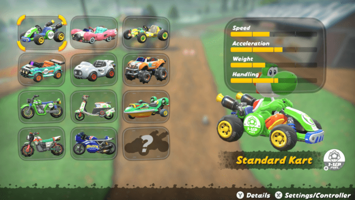 Mario Kart World - Yoshi Stats