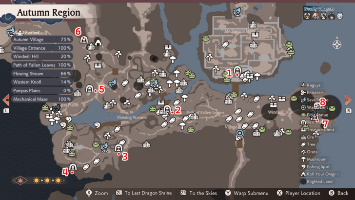 Autumn Region Jizo Statue Map