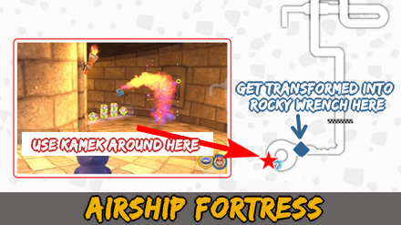 Mario Kart World Rocky Wrench - Get Transformed by Kamek on Airship Fortress