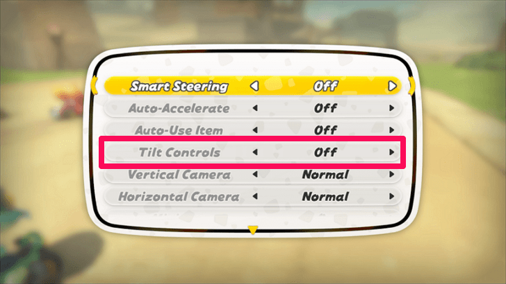 Tilt Control Settings