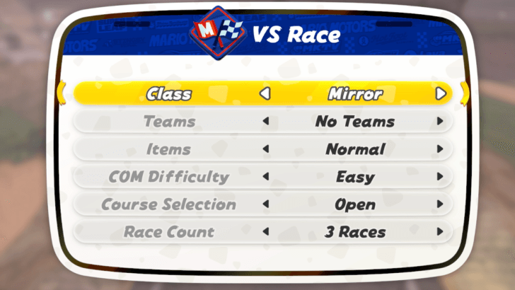 Mirror Mode in VS Race