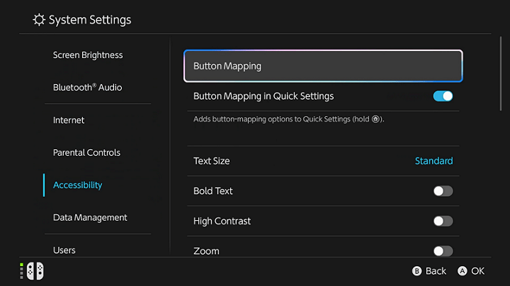 Accesibility and Buttong Mapping