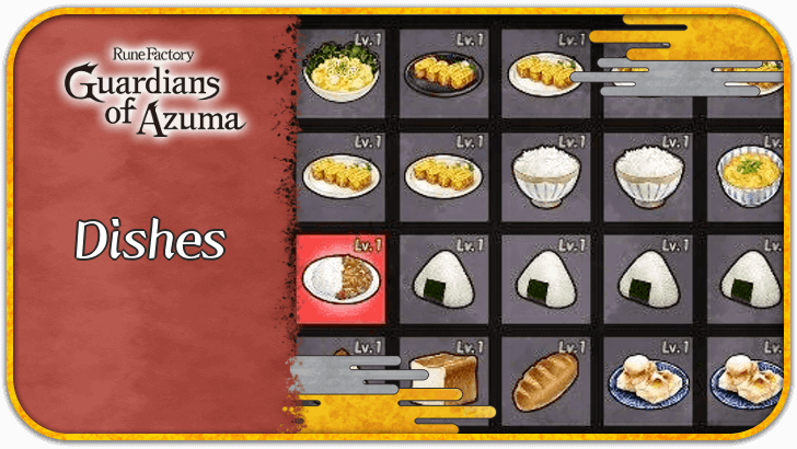 Rune Factory Guardians of Azuma - List of All Dishes