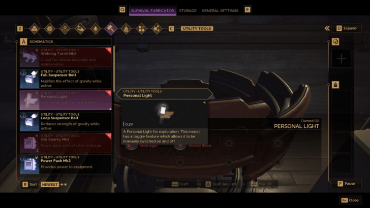 Personal Light - Hagga Rift Depths