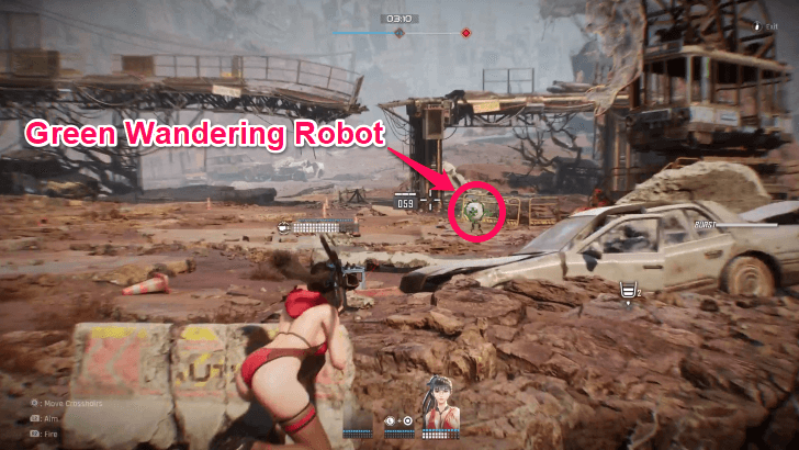 Shoot the Green Wandering Robot