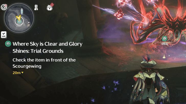 Where Sky is Clear and Glory Shines - Trial Grounds - Check the item in front of the Scourgewing