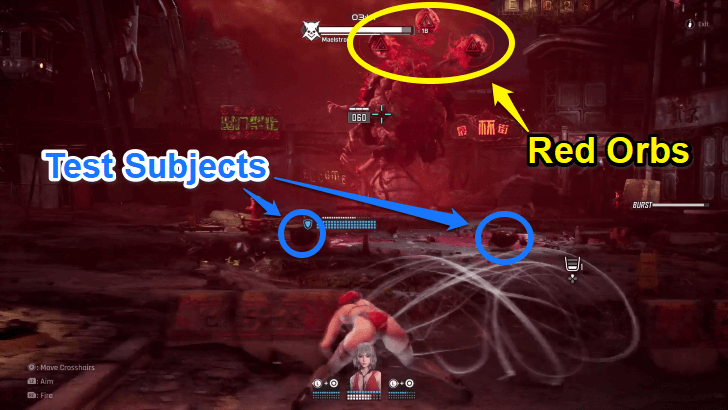 Shoot the Red Orbs and Test Subjects