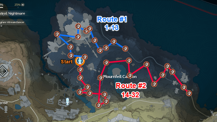Wuthering Waves Mournfell Canyon Flaming Clawprint Farming Routes