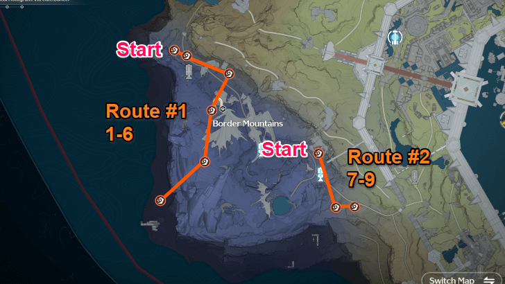 Border Mountains Flaming Clawprint Echo Route