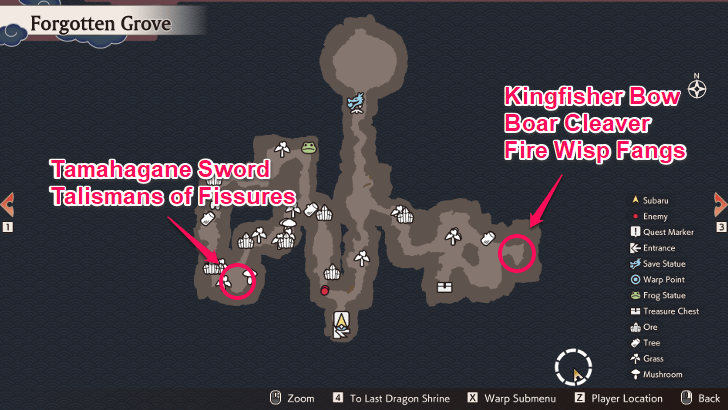 Forgotten Grove Weapon Locations