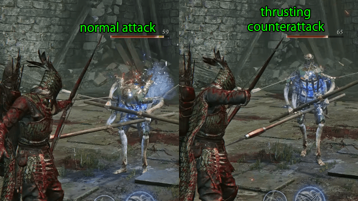 A Thrust Attack Just Before Getting Hit