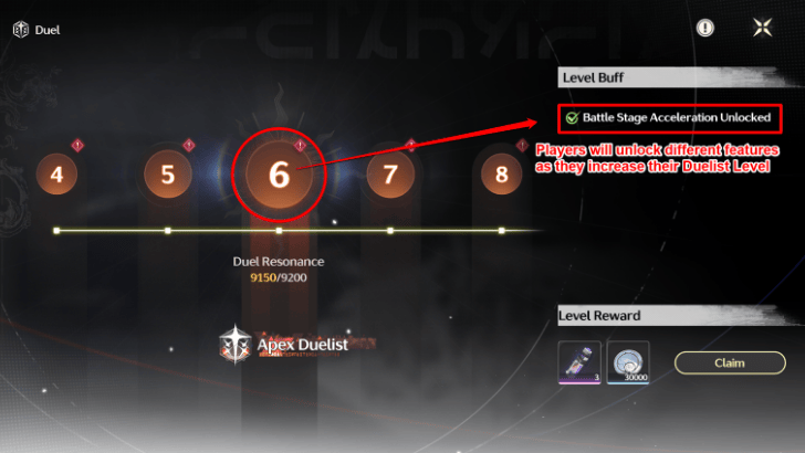 Unlock Features with Duelist Levels