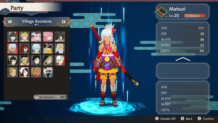 Matsuri in the Party Menu
