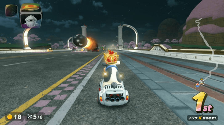 Mario Kart World - Be careful of enemy attacks and incoming vehicles