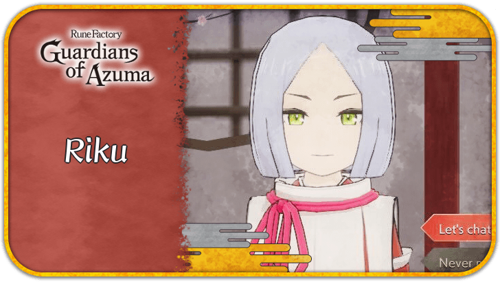 Rune Factory Guardians of Azuma (RFGoA) How to Unlock Riku and Favorite Gifts